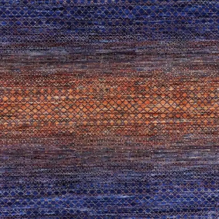 Blue Orange Rainbow Rug - 423 x 306 cms, blue orange rainbow rug, close-up detail 2