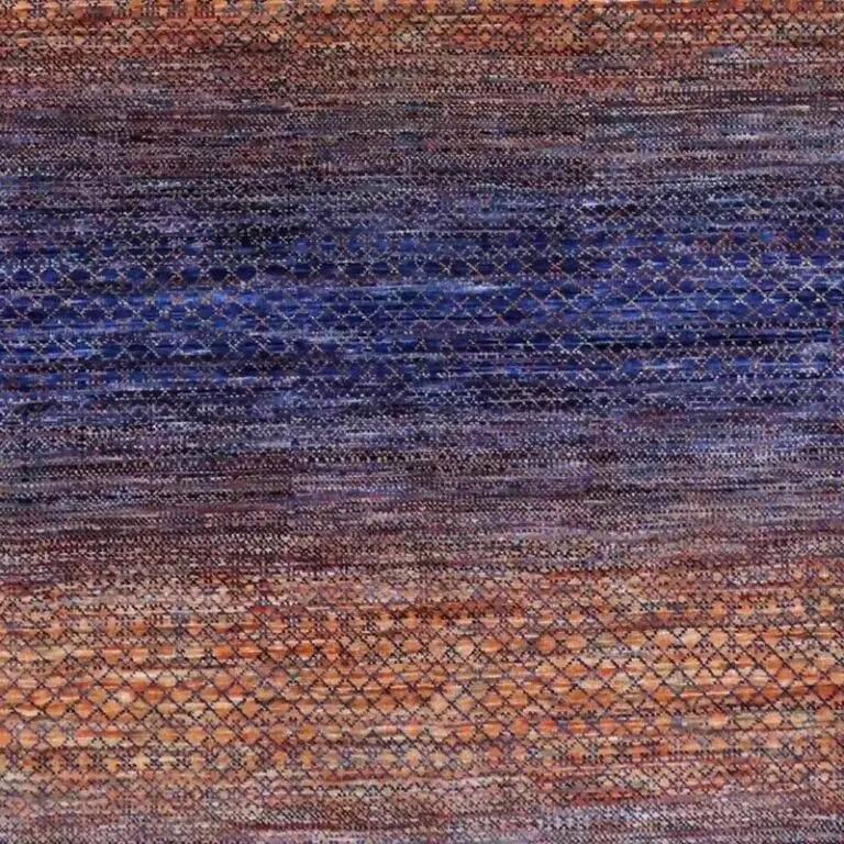 Blue Orange Rainbow Rug - 423 x 306 cms, blue orange rainbow rug, close-up detail 3