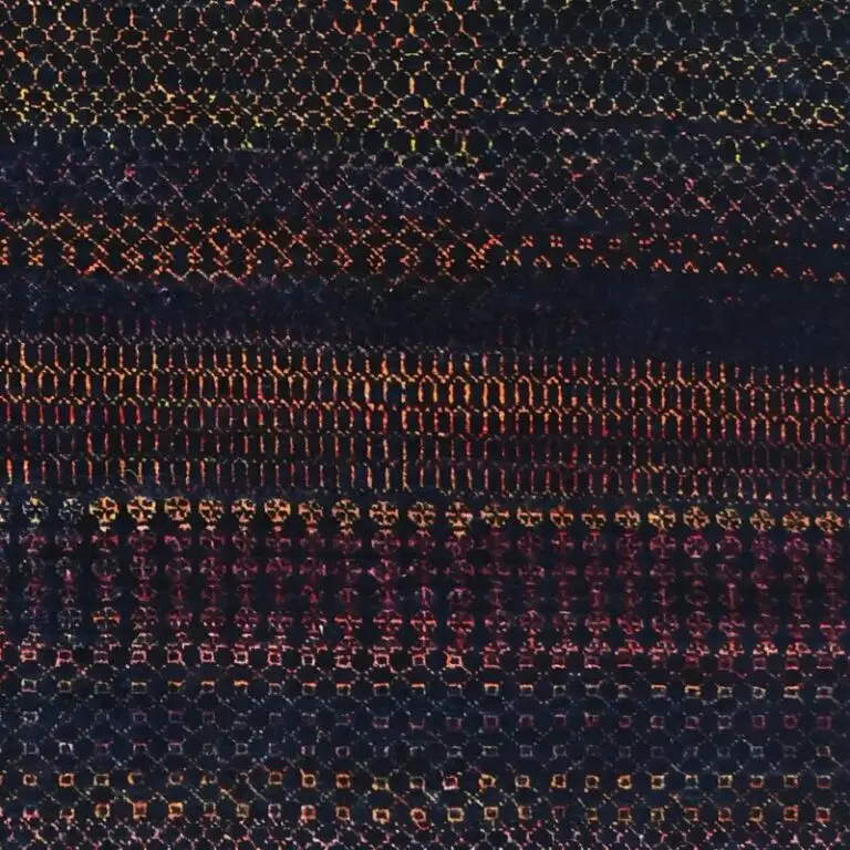 Blue Pink Contemporary Designer Rug, Double hand Knotted, NZ Handspun Wool, Veg Dye, Agra (239 x 239)cm, blue pink contemporary rug, close-up detail 3