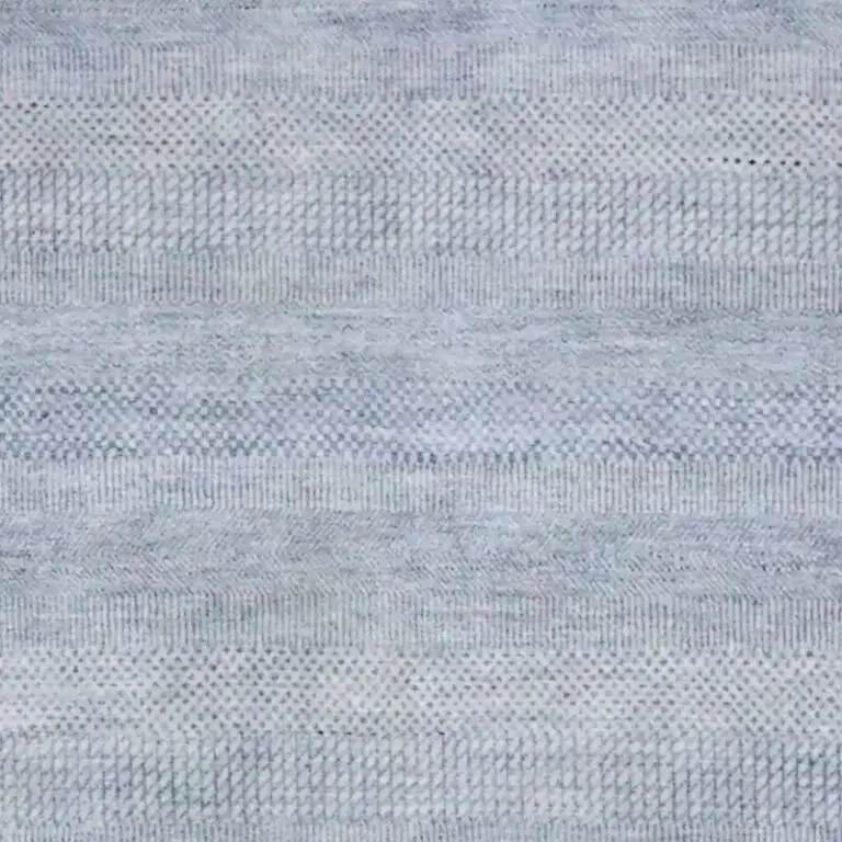 Blue Silver Contemporary Designer Rug, NZ Wool, Double hand Knotted, Veg Dye.Agra(282 x 184)cm, blue silver contemporary rug, close-up detail 1