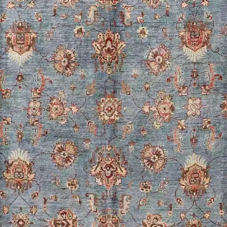 Super Kazak Rug - 327 x 249, blue super kazak rug, close-up detail 2