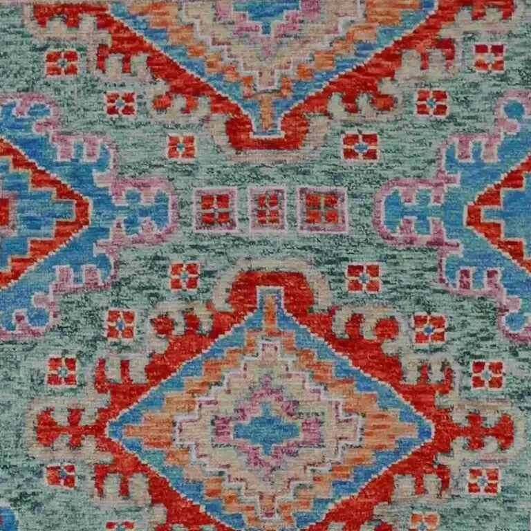 Abshari Rug - 244 x 164, blue traditional abshari rug, close-up detail 1