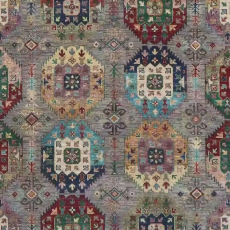 Vaziri Rug - 306 x 248, blue vaziri sarasar rug, close-up detail 2