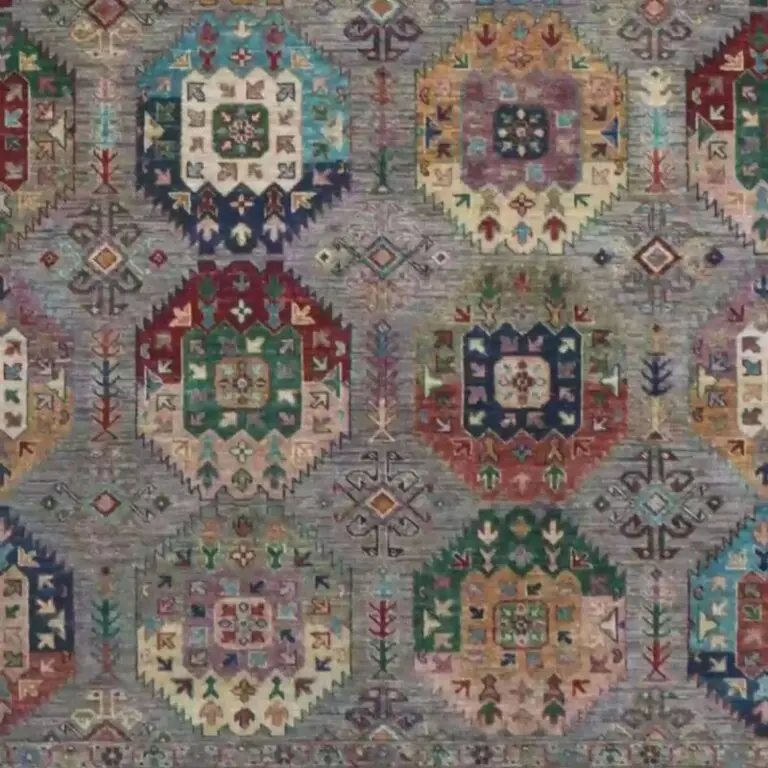 Vaziri Rug - 306 x 248, blue vaziri sarasar rug, close-up detail 3