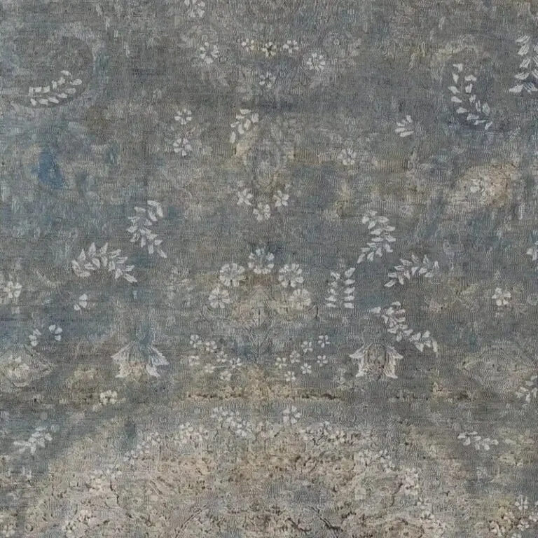 Vintage Overdyed Rug - 390 x 287, blue vintage overdyed rug, close-up detail 1