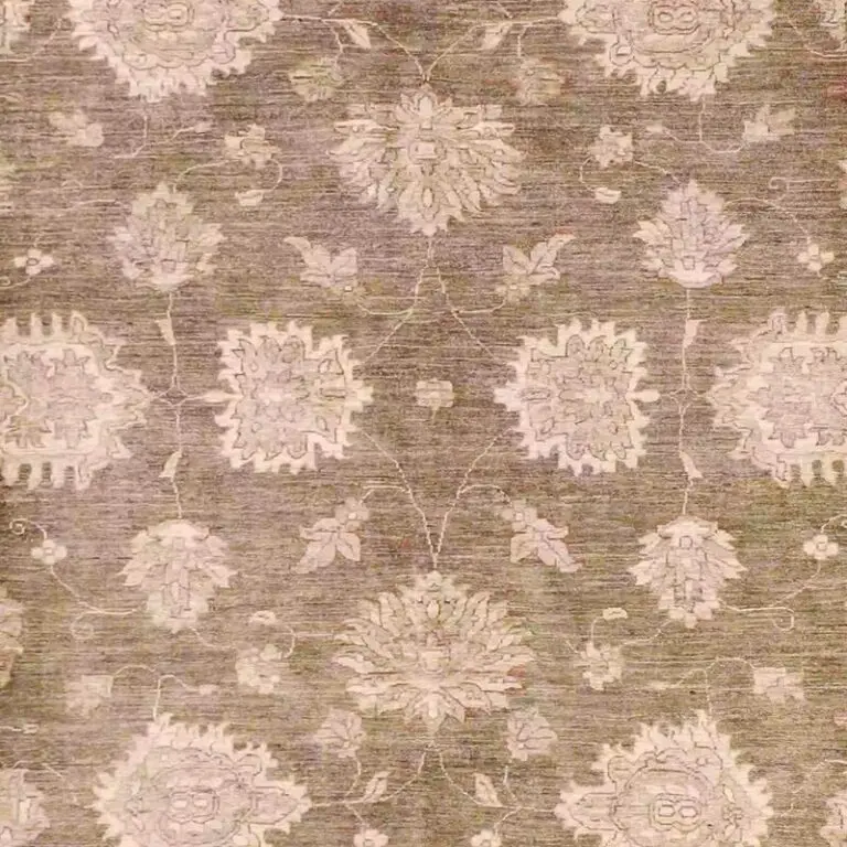 Gazani Rug - 395 x 277, brown floral gazani rug, close-up detail 2