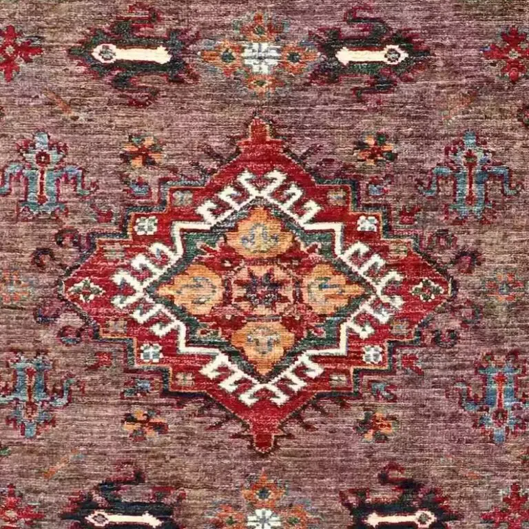 Super Kazak Rug - 186 x 123, brown kazak rug, close-up detail 2