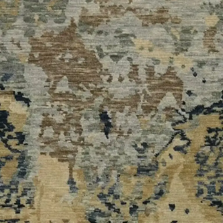 All Wool Abstract Rug- 295 x 198, cream abstract wool rug, close-up detail 1