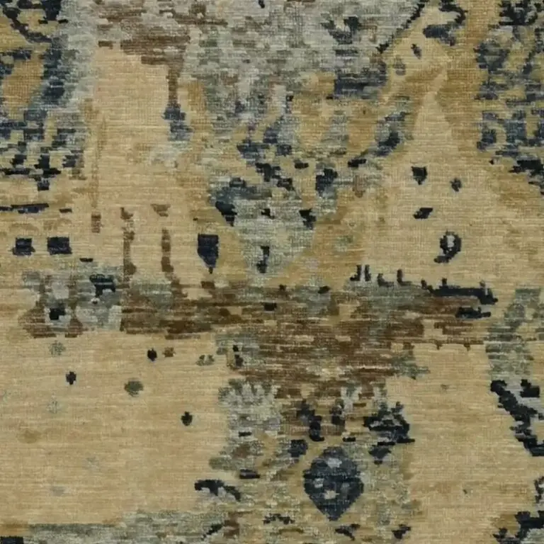 All Wool Abstract Rug- 295 x 198, cream abstract wool rug, close-up detail 2