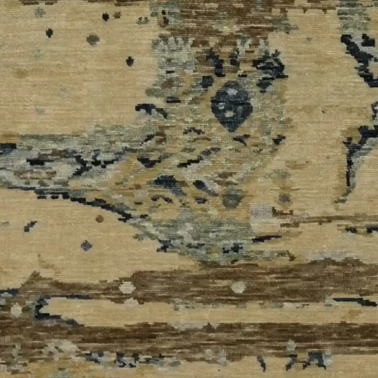 All Wool Abstract Rug- 295 x 198, cream abstract wool rug, close-up detail 3