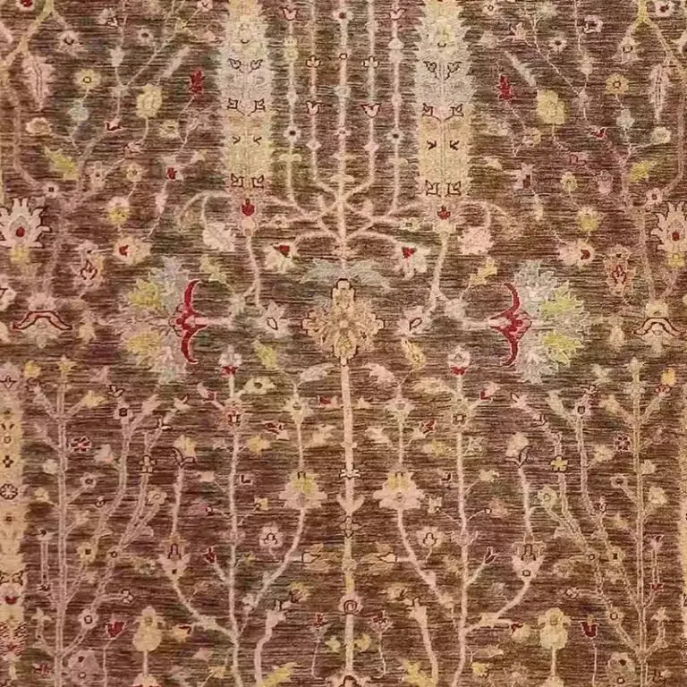 Suzani Rug - 378 x 270, cream afghan suzani rug, close-up detail 3