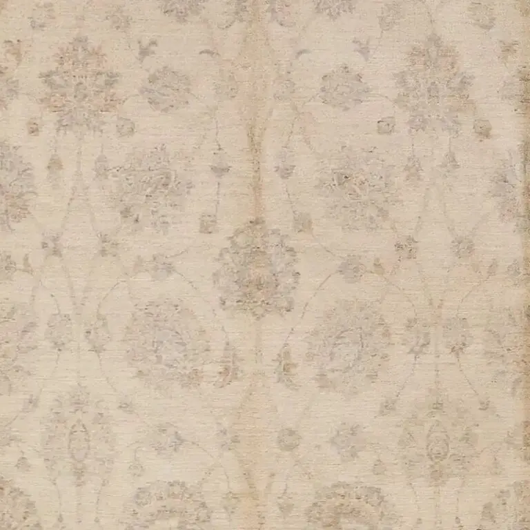 Cream Choobi Double hand knotted Rug, Gazney Wool, Veg Dye, afghan(379 x 264)cm, cream chobi gazney wool rug, close-up detail 1