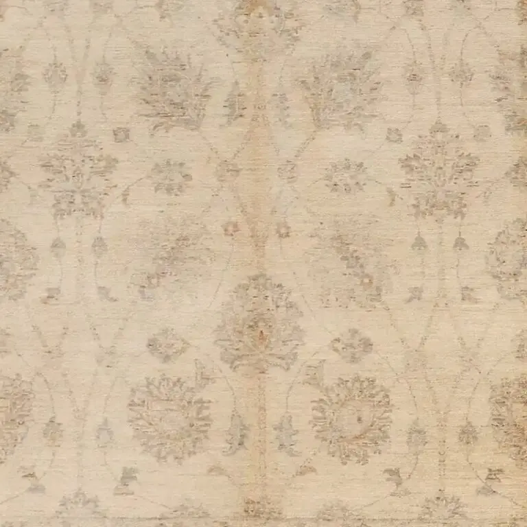 Cream Choobi Double hand knotted Rug, Gazney Wool, Veg Dye, afghan(379 x 264)cm, cream chobi gazney wool rug, close-up detail 3