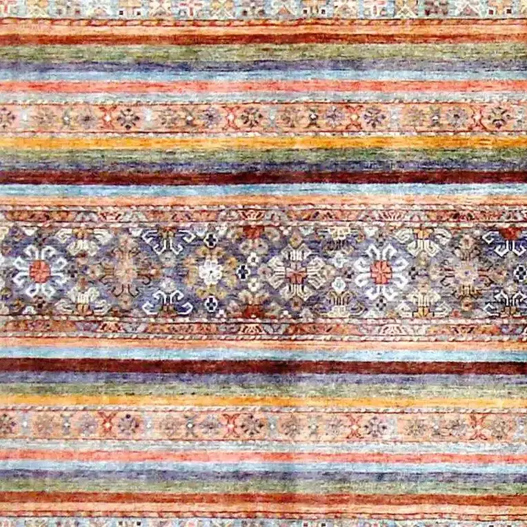 Khurjeen Rug - 291 x 205, cream floral khurjeen rug, close-up detail 2
