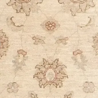 Cream Gazney Runner, Double Hand Knotted, Gazney Wool, Veg Dye, Afghan (291 x 83)cm, cream gazney runner, close-up detail 1