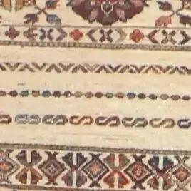 Cream Khorjin Runner Hand Knotted, NZ Handspun Wool, Veg Dye, Afghan (413 x 73)cm, cream khorjin runner, close-up detail 1