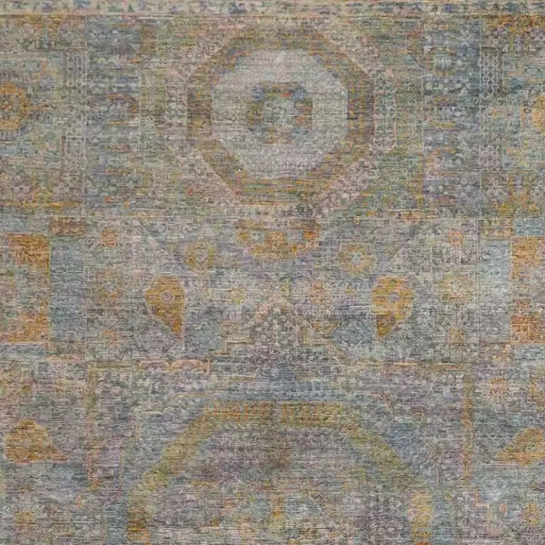 Mamluk Rug - 310 x 235, cream mamluk afghan rug, close-up detail 1