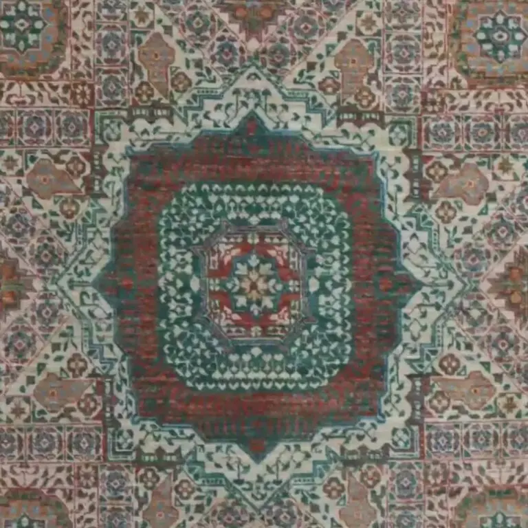Mamluk Rug - 258 x 170, cream mamluk rug, close-up detail 2