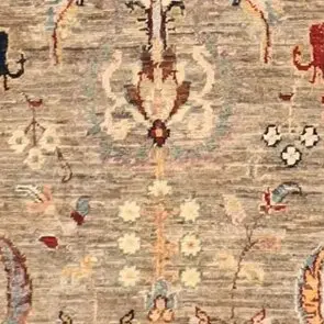Natural Sultani Runner, Double hand Knotted, NZ Hand span Wool, Veg Dye, Afghan (318 x 78)cm, cream sultani runner, close-up detail 3