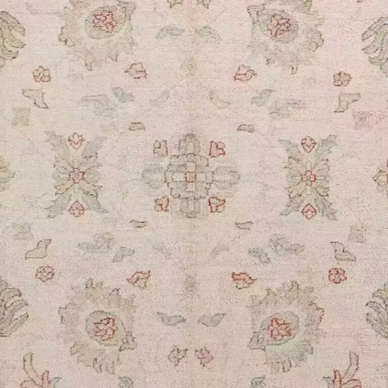 Suzani Rug - 273 x 184, cream suzani rug, close-up detail 2