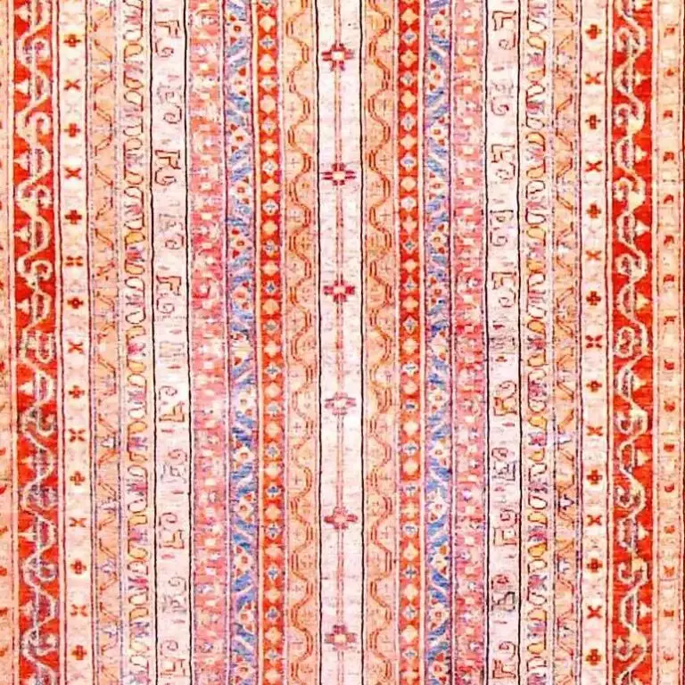 Kalgohar Rug - 296 x 199, cream tribal kalgohar rug, close-up detail 2