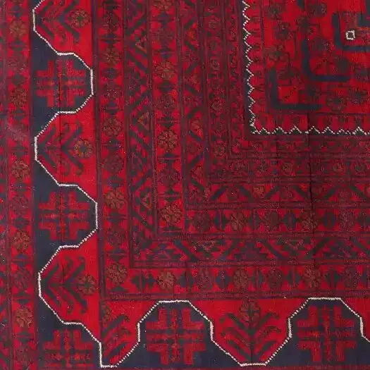 Traditional Khamyab Deep Red Rug, Double hand Knotted, Veg Dye, Afghan (575 x 402)cm, deep red khamyab rug, close-up detail 1