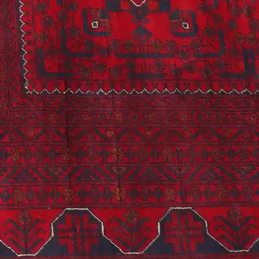 Traditional Khamyab Deep Red Rug, Double hand Knotted, Veg Dye, Afghan (575 x 402)cm, deep red khamyab rug, close-up detail 2