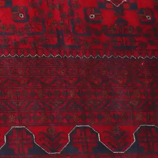 Traditional Khamyab Deep Red Rug, Double hand Knotted, Veg Dye, Afghan (575 x 402)cm, deep red khamyab rug, close-up detail 3