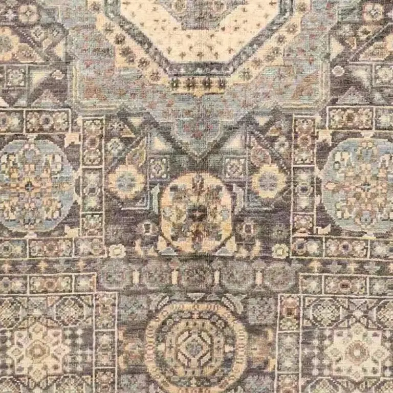Mamluk Rug 182 x 122, earth tone mamluk rug, close-up detail 3