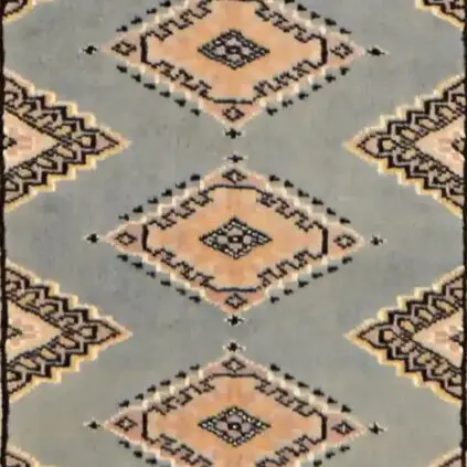 Flint Grey Jaldar RugHand Knotted, NZ Handspun Wool, Veg Dye (182 x 62)cm, flint grey jaldar rug, close-up detail 3