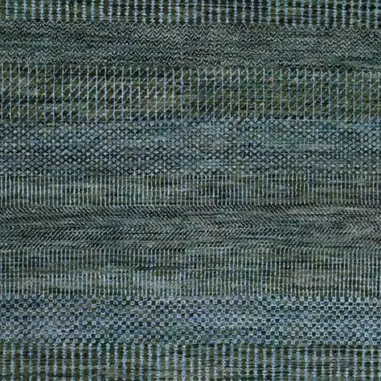 Greenery Contemporary Rug NZ Handspun Wool Veg Dye India(240 x 155)cm, green contemporary grass rug, close-up detail 1