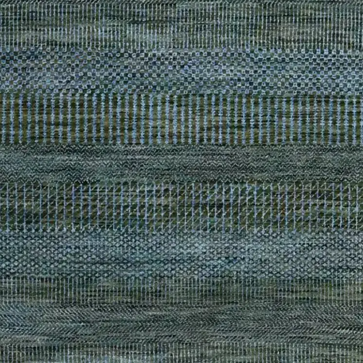 Greenery Contemporary Rug NZ Handspun Wool Veg Dye India(240 x 155)cm, green contemporary grass rug, close-up detail 2
