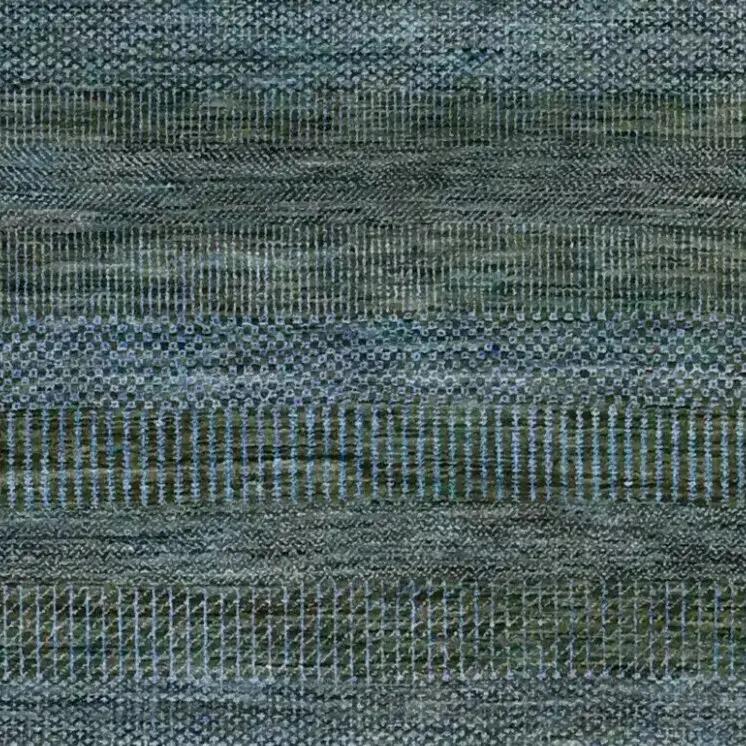 Greenery Contemporary Rug NZ Handspun Wool Veg Dye India(240 x 155)cm, green contemporary grass rug, close-up detail 3