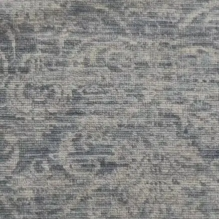Contemporary Designer Runner, Double Hand Knotted, NZ Handspun Wool, Veg Dye, Agra (958 x 92)cm, grey blue designer runner, close-up detail 2