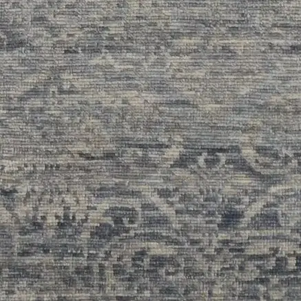 Contemporary Designer Runner, Double Hand Knotted, NZ Handspun Wool, Veg Dye, Agra (958 x 92)cm, grey blue designer runner, close-up detail 3