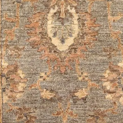 Grey Choobi Runner Double Hand Knotted Gazney Wool Afghan (300 x 74)cm, grey chobi afghan runner, close-up detail 3