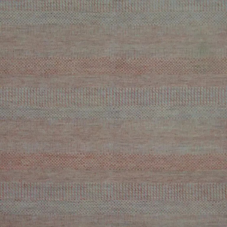 contemporary Designer Rug, Double hand Knotted, NZ Handspun Wool, Permanent Dye, Agra (304 x 246)cm, grey cream contemporary rug, close-up detail 3