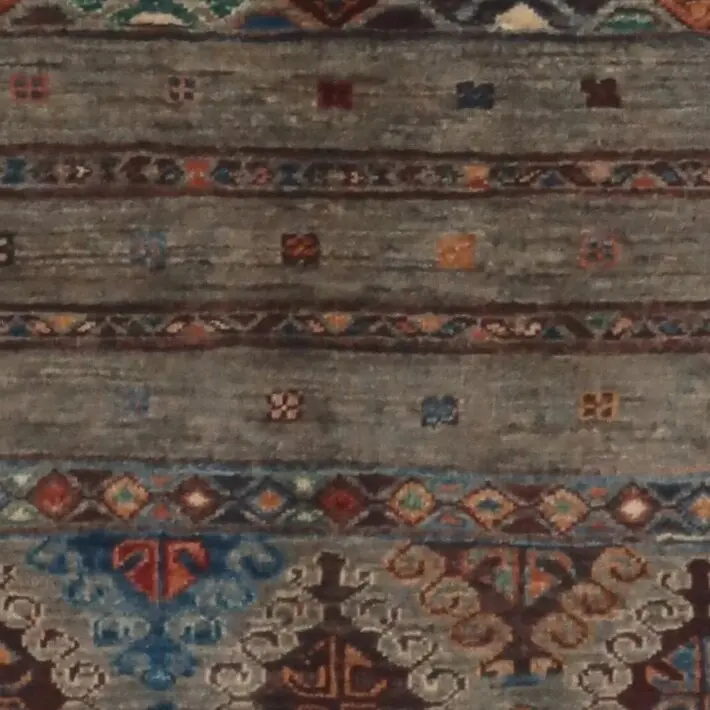 Khorjin Rug 120 x 79, grey german dye khorjin rug, close-up detail 3