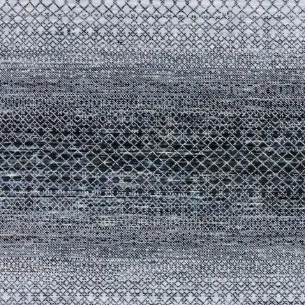 Light & Shadow Grass Double Hand Knotted Rug Veg Dye India (3.02 x 2.45)cm, grey grass textured rug, close-up detail 1