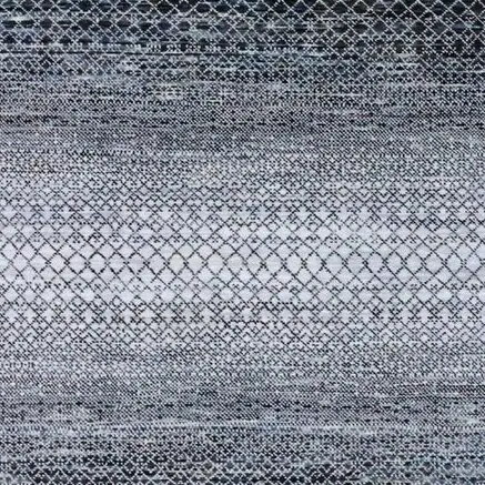 Light & Shadow Grass Double Hand Knotted Rug Veg Dye India (3.02 x 2.45)cm, grey grass textured rug, close-up detail 2