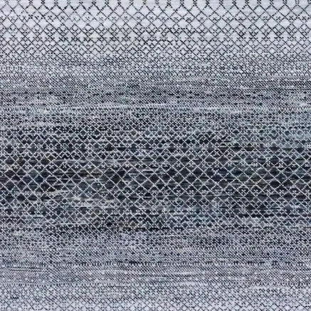Light & Shadow Grass Double Hand Knotted Rug Veg Dye India (3.02 x 2.45)cm, grey grass textured rug, close-up detail 3