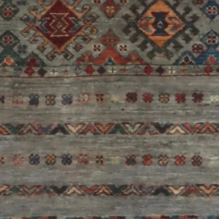 Khorjin Rug 115 x 80, grey lamb wool khorjin rug, close-up detail 1