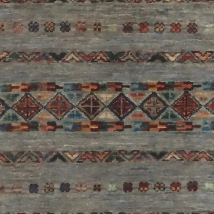 Khorjin Rug 115 x 80, grey lamb wool khorjin rug, close-up detail 2