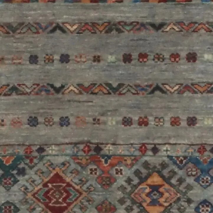 Khorjin Rug 115 x 80, grey lamb wool khorjin rug, close-up detail 3