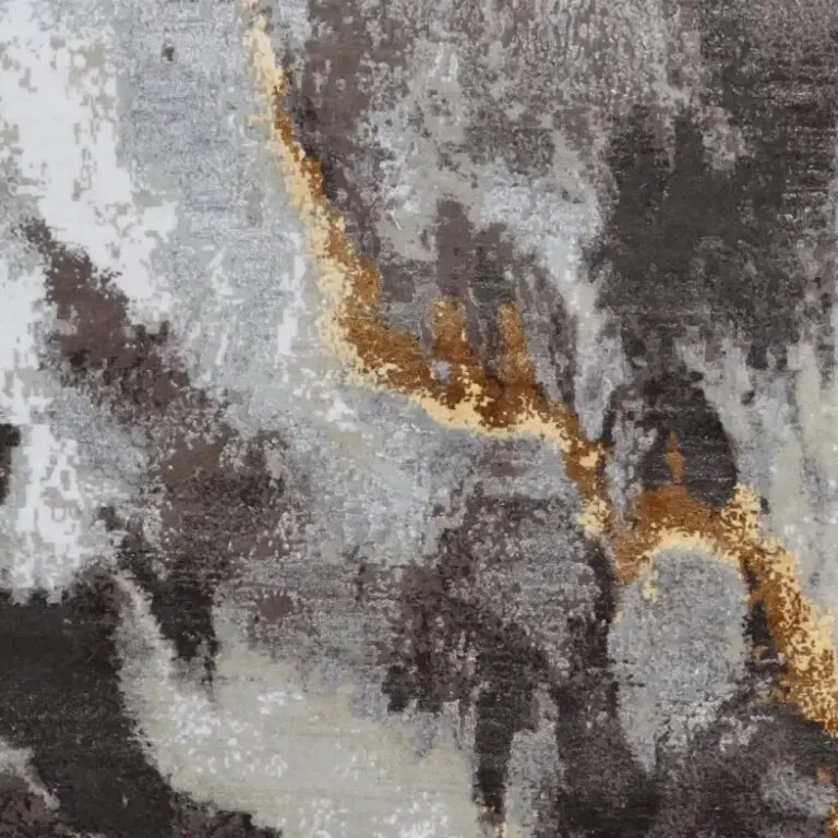 Marble Rug NZ Handspun Wool & Bamboo Silk India(304 x 239), grey marble abstract rug, close-up detail 2