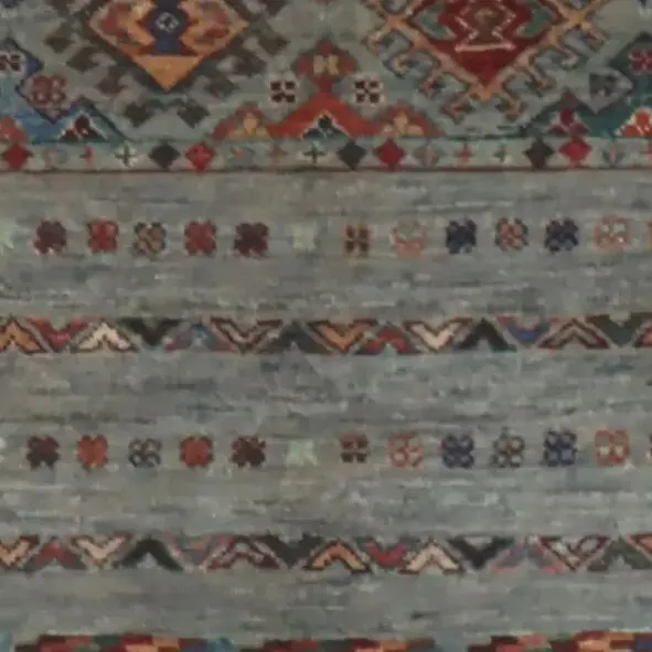 Khorjin Rug 127 x 80, grey tribal khorjin rug, close-up detail 1