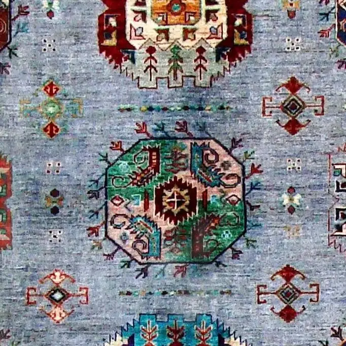 Vaziri Rug 237 x 170, grey vaziri rug, close-up detail 1