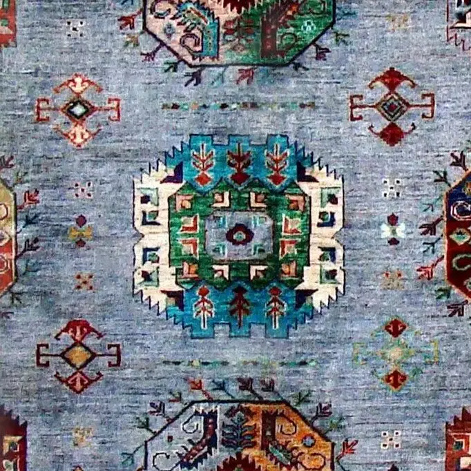 Vaziri Rug 237 x 170, grey vaziri rug, close-up detail 2