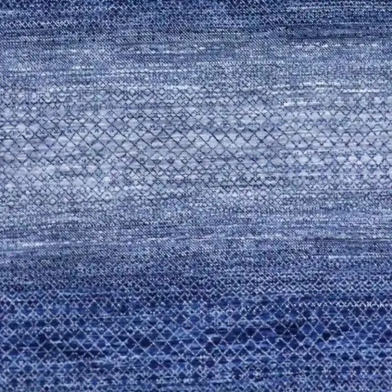 Inky Rainbow Rug - 438 x 306 cms, inky blue rainbow rug, close-up detail 3