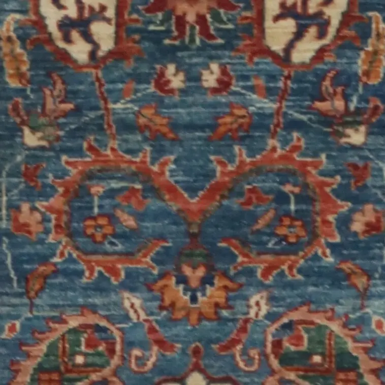 Suzani Rug 118 x 80, navy blue suzani rug, close-up detail 2